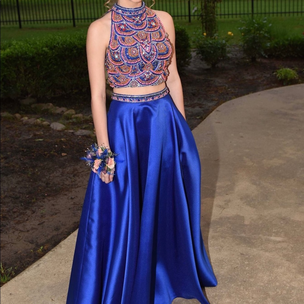Blue Two-piece Jovani dress